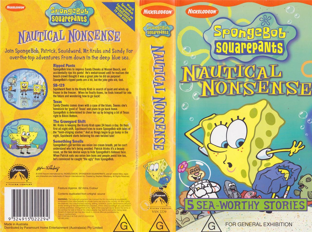 Spongebob Square Pants Nautical Nonsense Vhs Video Pal A Rare Find Ebay