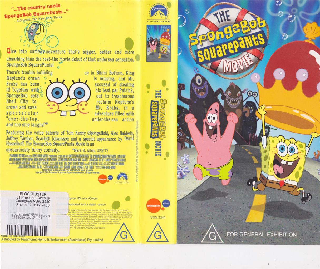 SPONGEBOB SQUARE PANTS MOVIE VHS VIDEO PAL A RARE FIND