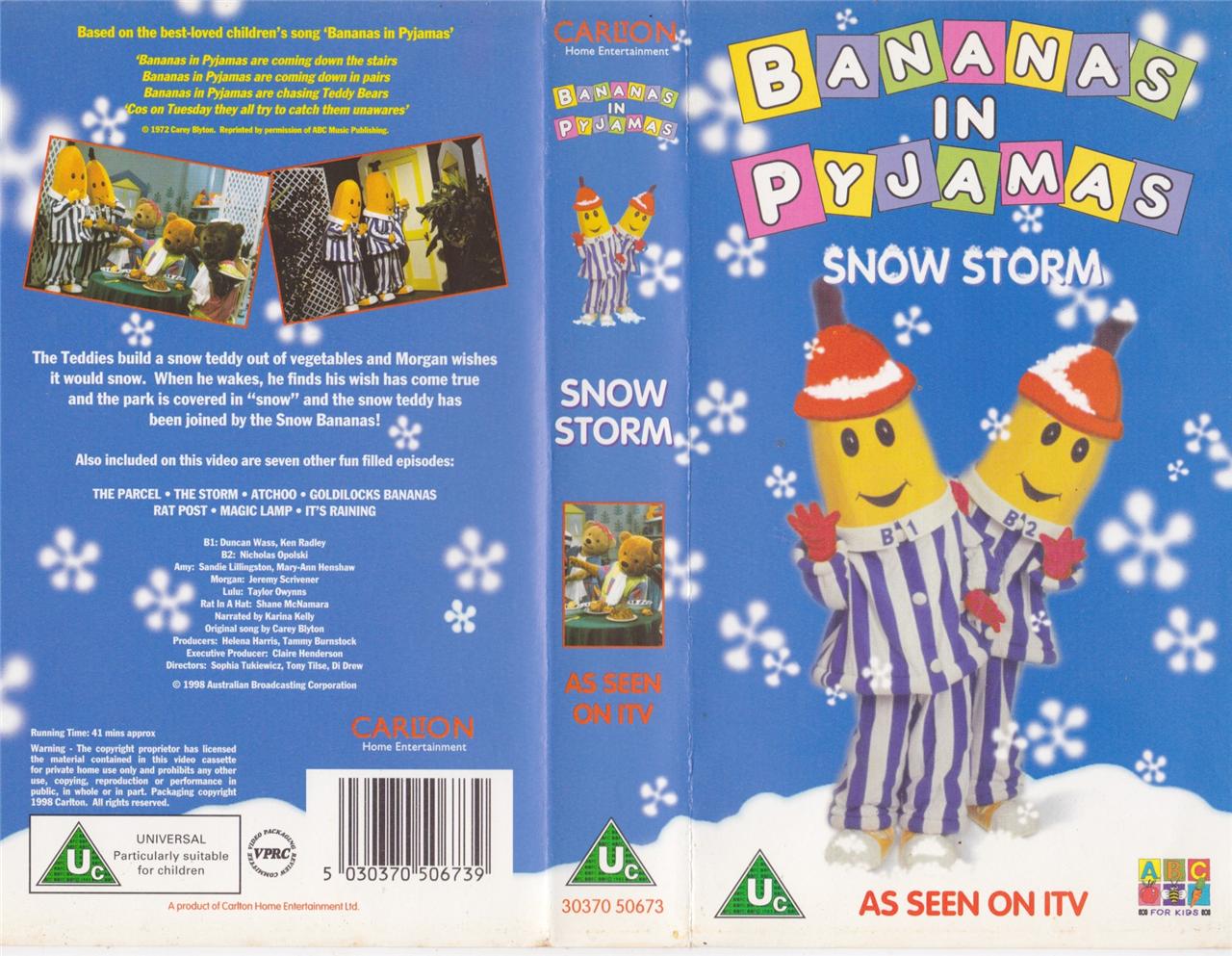 BANANAS IN PYJAMAS SNOW STORM VHS VIDEO PAL A RARE FIND