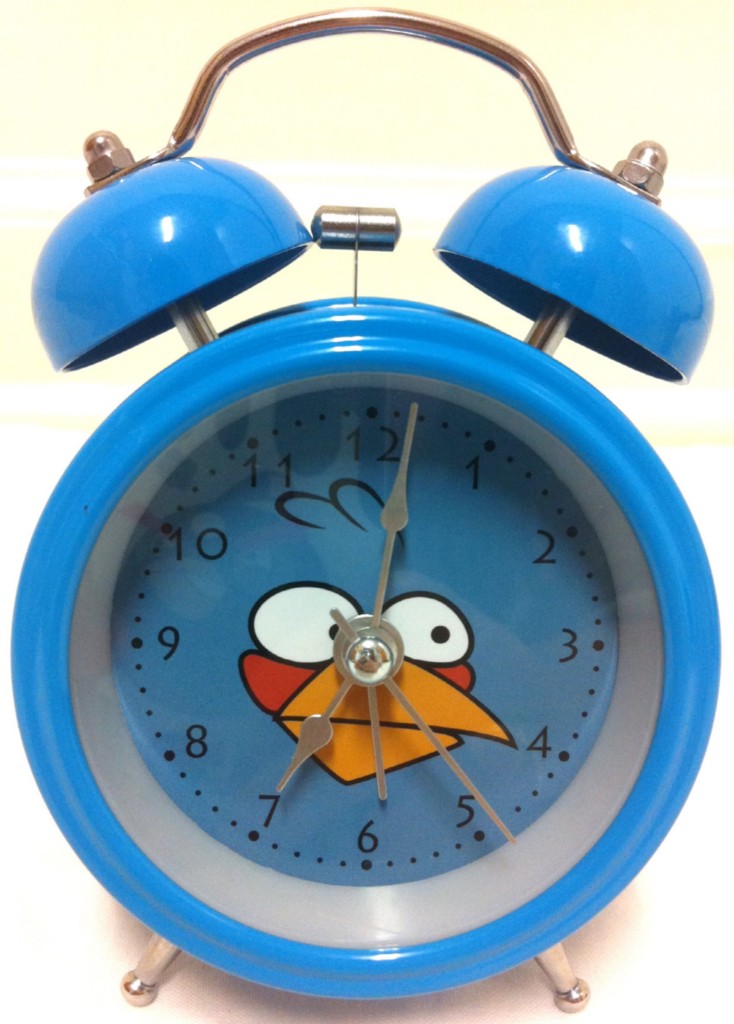 NEW 4" Angry Birds Mini Twin Bell Alarm Clock HIGH QUALITY FREE