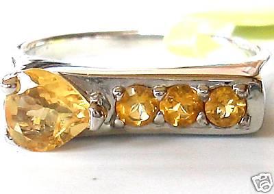 Genuine 0.95ctw Citrine Trillion & Round Sterling 9