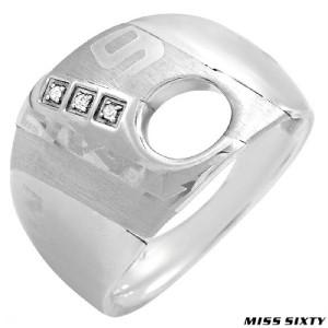 Miss Sixty Stainless Steel Diamond Ring 4.75