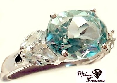 Stunning Swiss Blue Topaz 925 Sterling Silver Ring 6