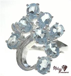 Fabulous 4.00ctw Genuine Blue Topaz Cocktail Ring 7.5
