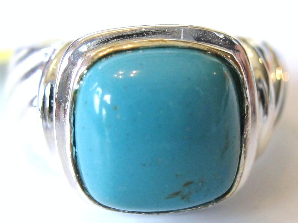 Beautiful 925 Sterling Silver Genuine Turquoise Ring 7
