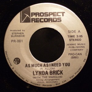 LYNDA BRICK ~ AS MUCH AS I NEED YOU ~ 45 BLUES PROMO