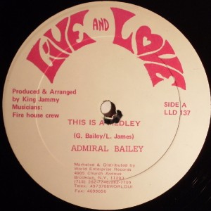 ADMIRAL BAILEY~ THIS IS A MEDLEY~12" REGGAE SINGLE VG++