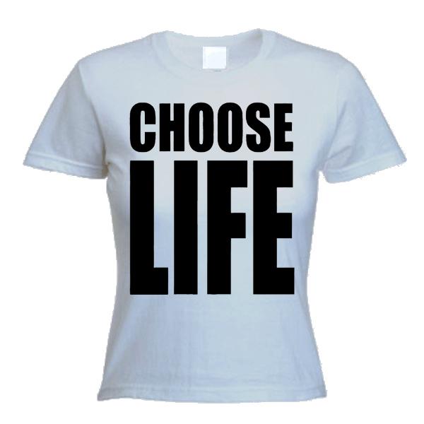 CHOOSE LIFE WOMEN'S T-SHIRT - Wham George Michael 80s 1980s Fancy Dress -S to XL - Bild 8 von 8