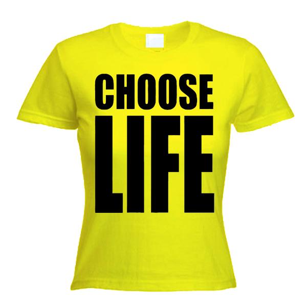 CHOOSE LIFE WOMEN'S T-SHIRT - Wham George Michael 80s 1980s Fancy Dress -S to XL - Bild 7 von 8