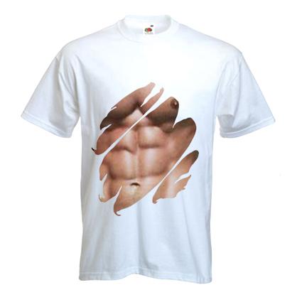 Stag Do Party Six Pack Funny TUXEDO MUSCLES MEN'S FANCY DRESS T-SHIRT 