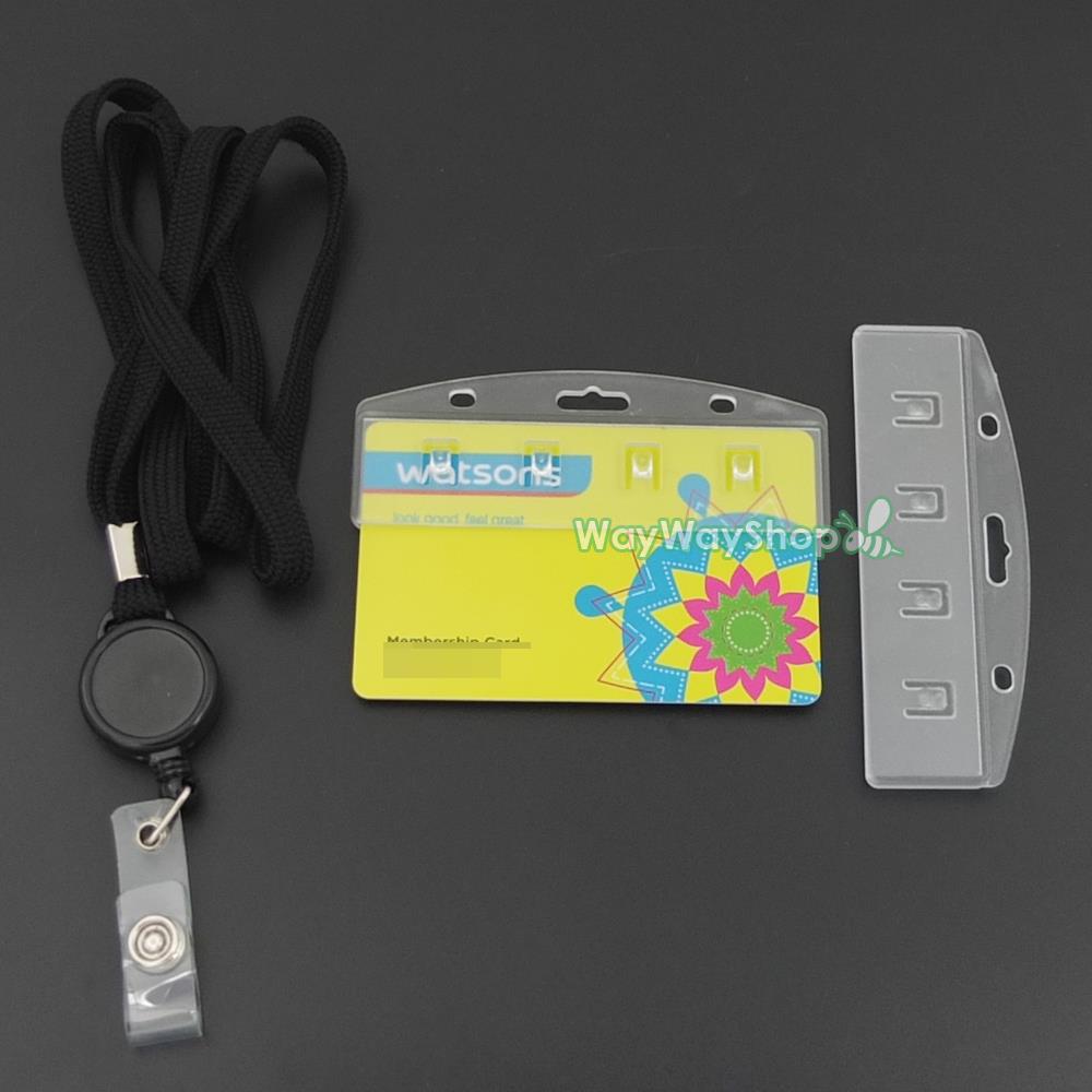 Half ID Card Badge Holder Reel Retractable Lanyard Server Waiter POS