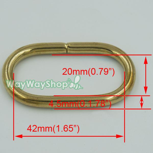 Solid Brass Loop Oval Ring Rings Leather 4 Purse Bag Handbag Straps 5/8