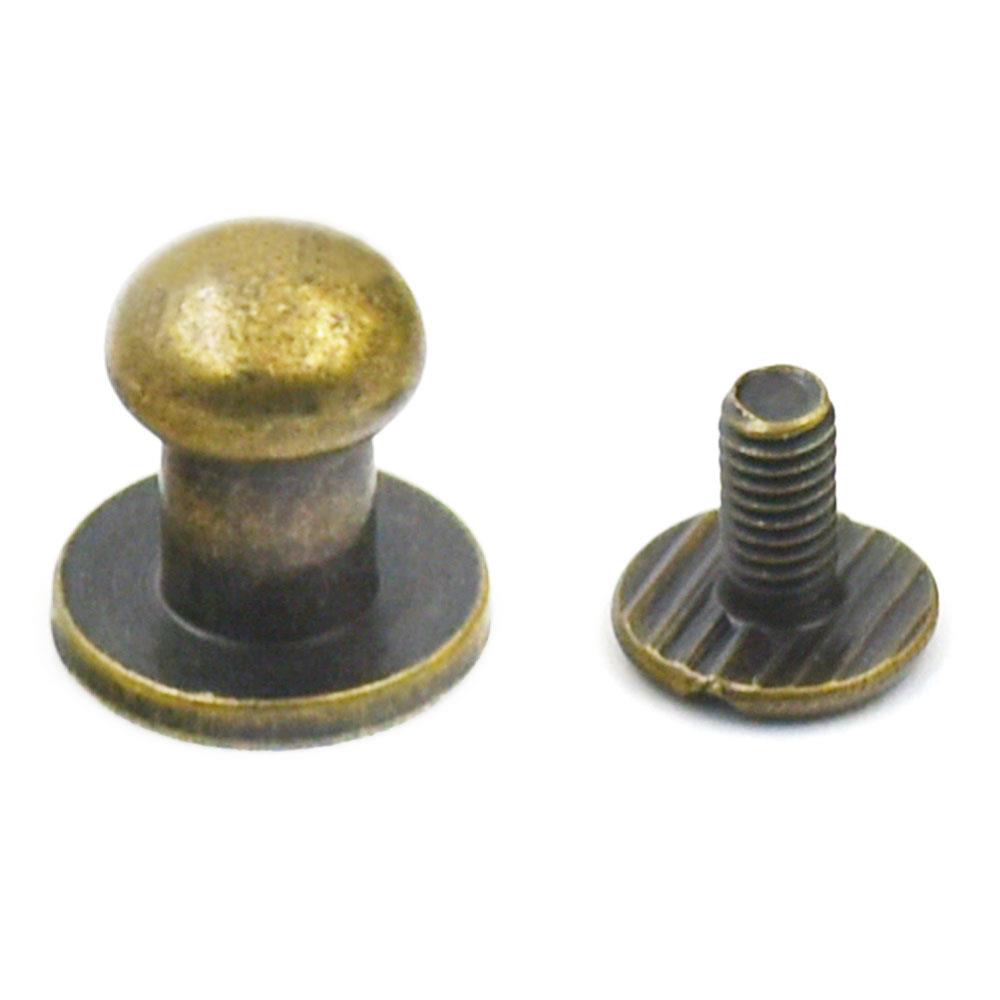 Brass Head Button Studs Screwback Leather Screw Craft Drawer