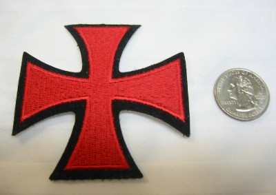 Iron Biker Patches on Red Cross Biker S Embroidered Iron On Patch Rock Band Applique Jackets