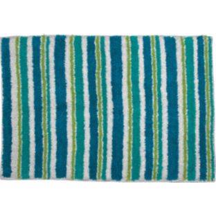 ColourMatch Striped Bath Mat - Blue and Green. | eBay