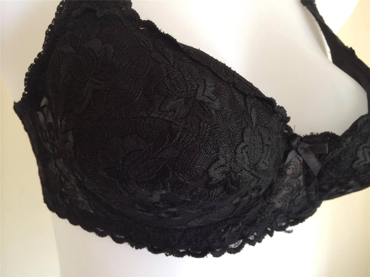 LADIES WHITE OR Black Gel Bra Sizes 32 34 36 A B Cup Enhancer Lace