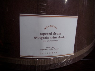 Drum Lamp Shade on Pottery Barn Grosgrain Ribbon Lamp Shade Espresso Small Ebay