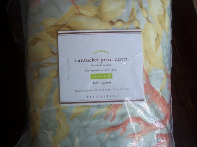 Coral Kitchen Accessories on Nantucket Organic Duvet Queen Two Shams Seahorses  Kelp   Coral New