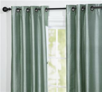 S 2 Pottery Barn Dupioni Silk Grommet Drapes Panels Blue