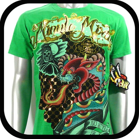 Minute Mirth T-Shirt Vtg Retro Tattoo Emo Rock C30 Sz L