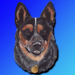 Australian Cattle Dog Painting Blue Heeler Wood Art Peg