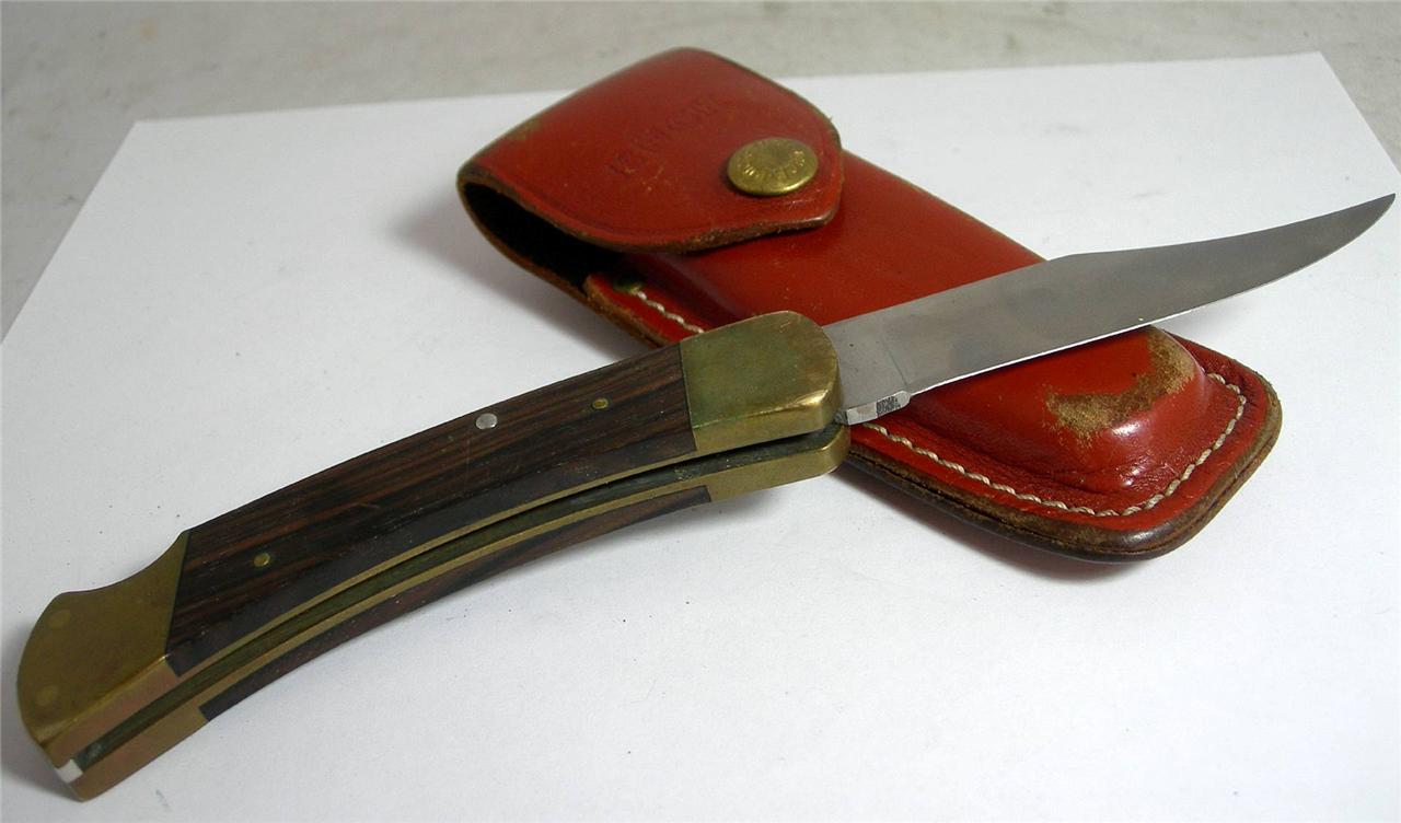 NICE VINTAGE BUCK 110 FOLDING HUNTING KNIFE WITH SHEATH CASE