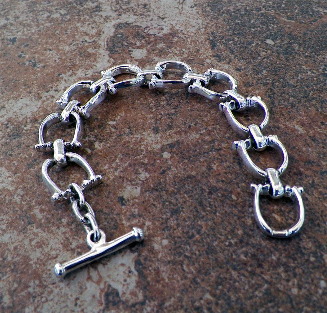 Classy 925 Sterling Silver Equestrian Horse shoe Bracelet Women and