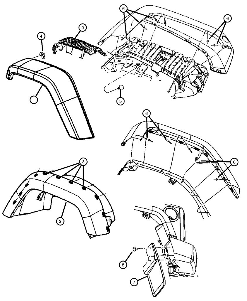Jeep liberty wheel well clips
