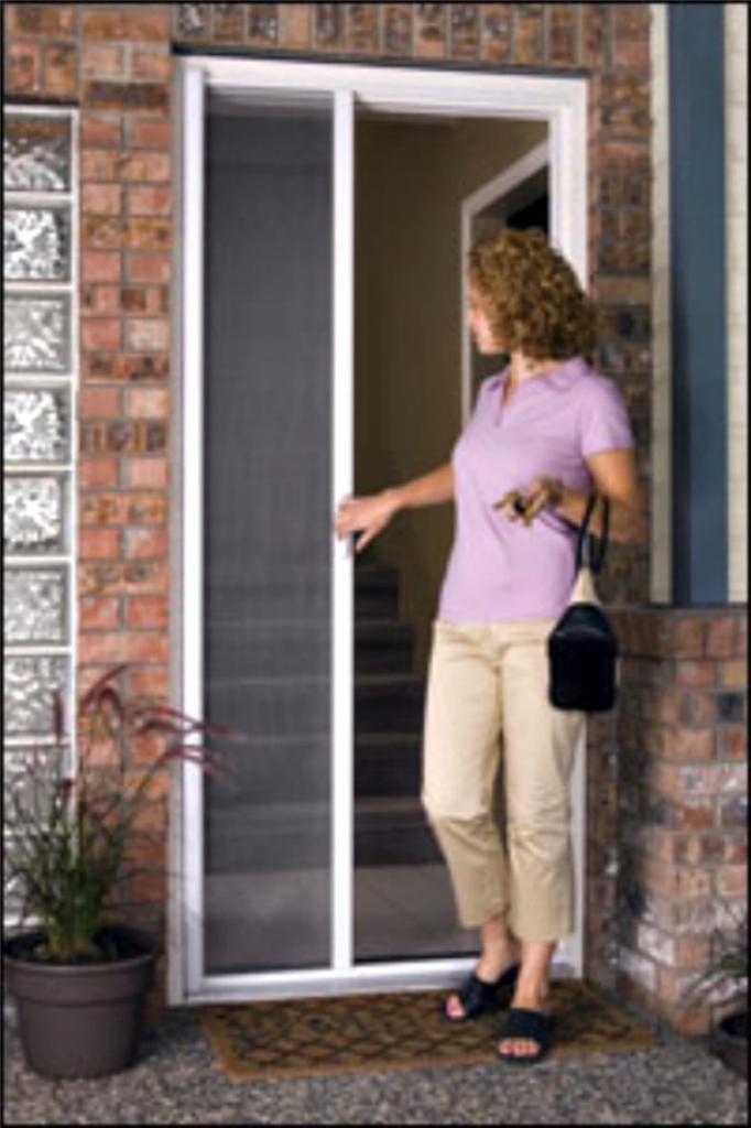 Retractable Door Fly Screens for French Doors 1700mmW x 2100mmH White or Brown eBay