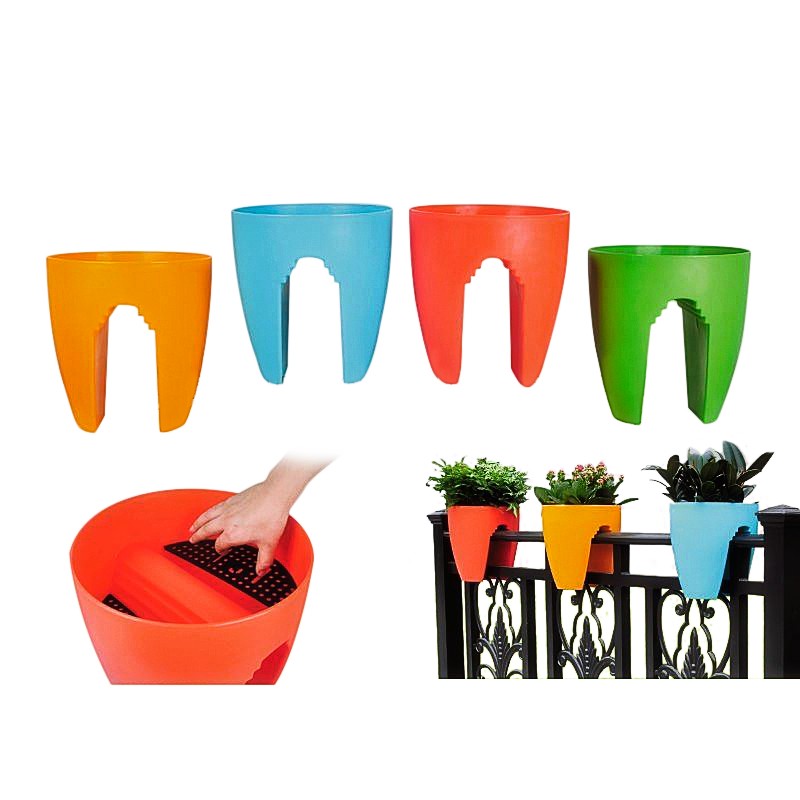 Pot Railing Planter Outdoor Balcony Fence for Plants or Herbs Space