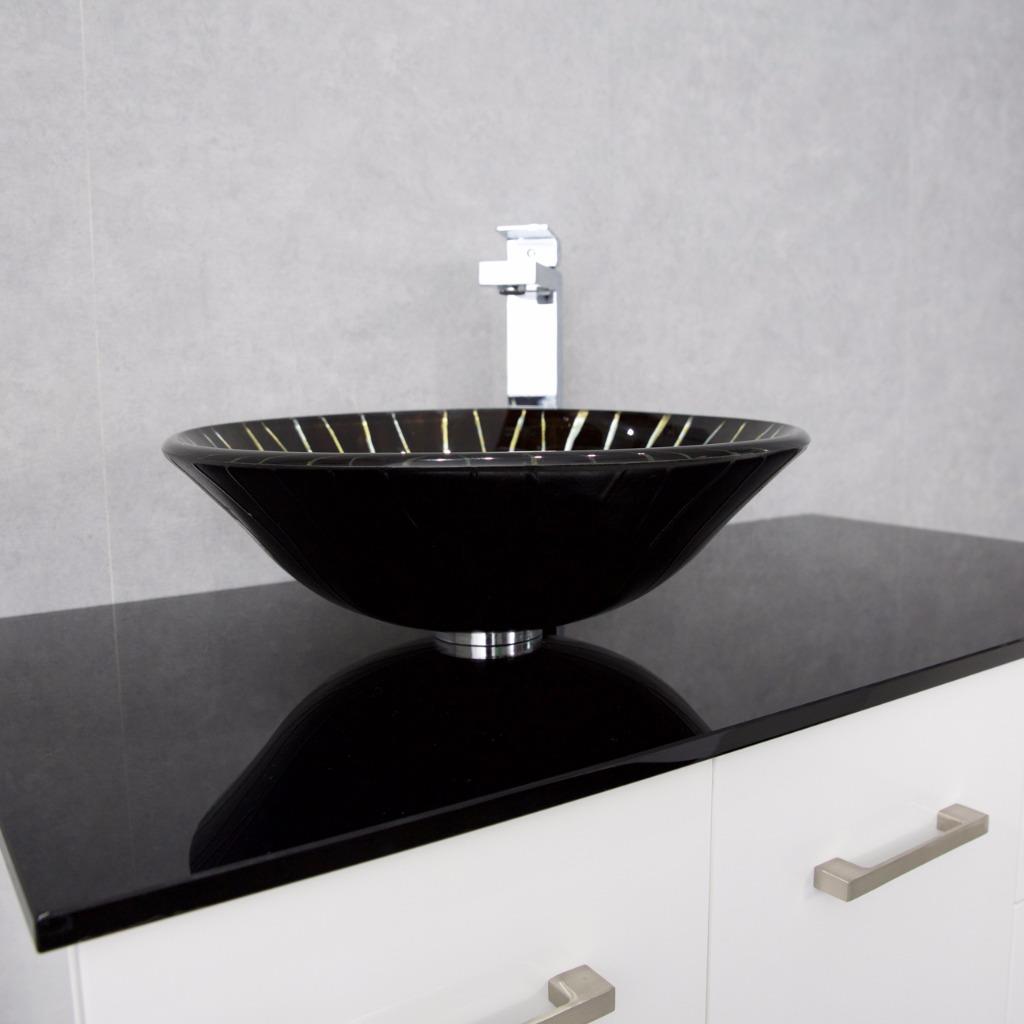 Bathroom Vanity Cabinet Unit White 1000mm - Glass Top ...