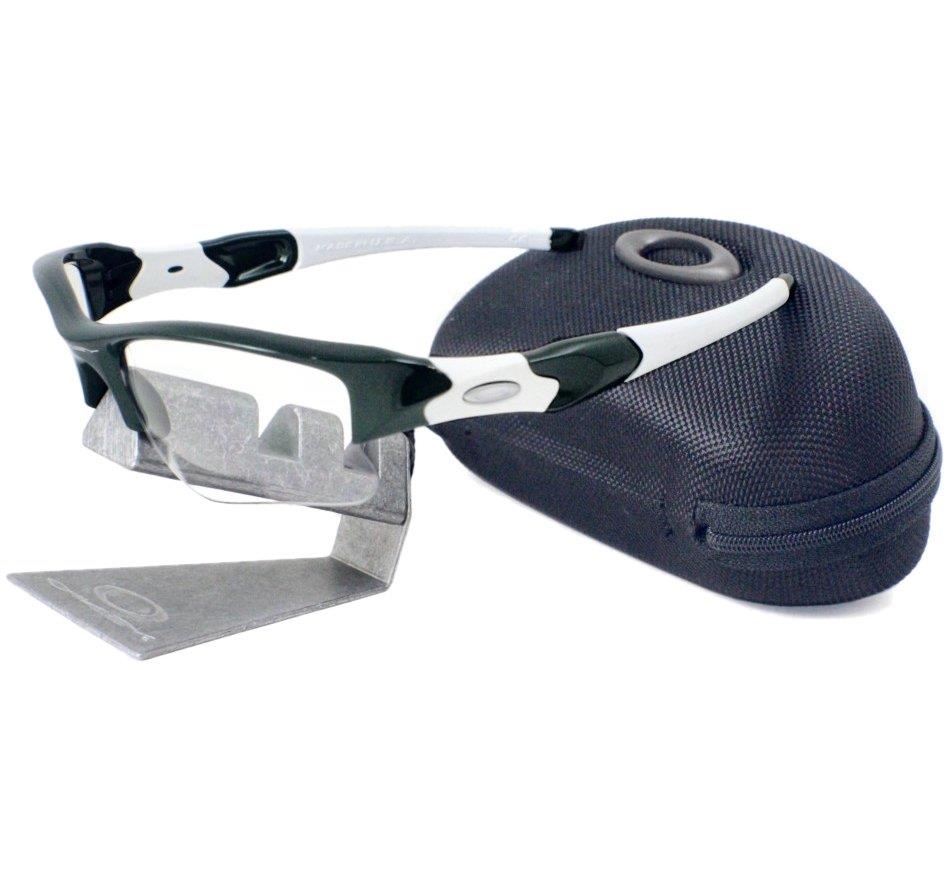 Oakley Custom FLAK JACKET XLJ Metallic Green Clear Lens Mens Sunglasses