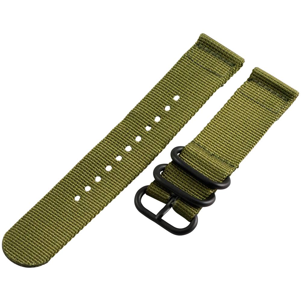 2 Piece 3 Ring Ballistic Military Nylon Replacement Watch Strap Band