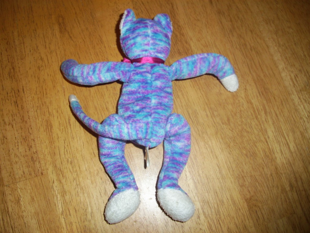 purple stuffed animal cat