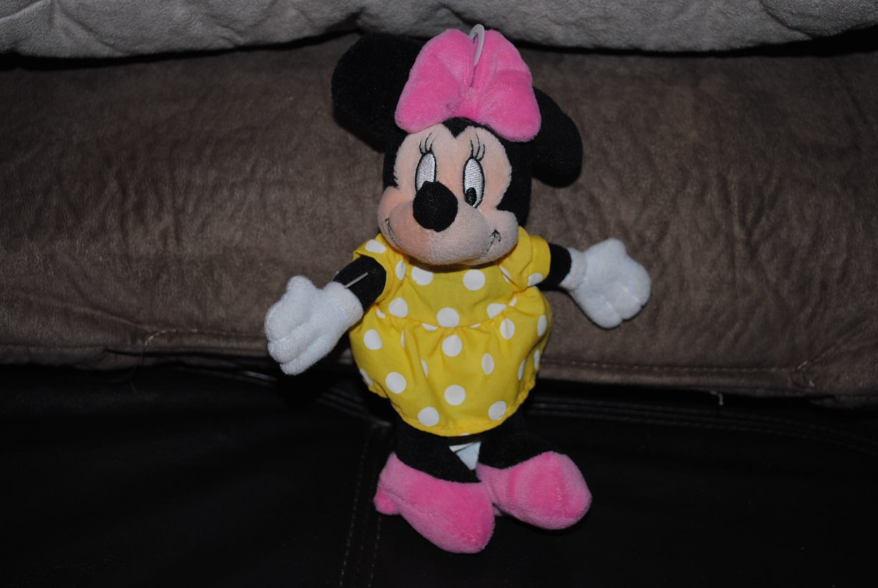 Disney Minnie Mouse Yellow Dress Plush Rattle Doll