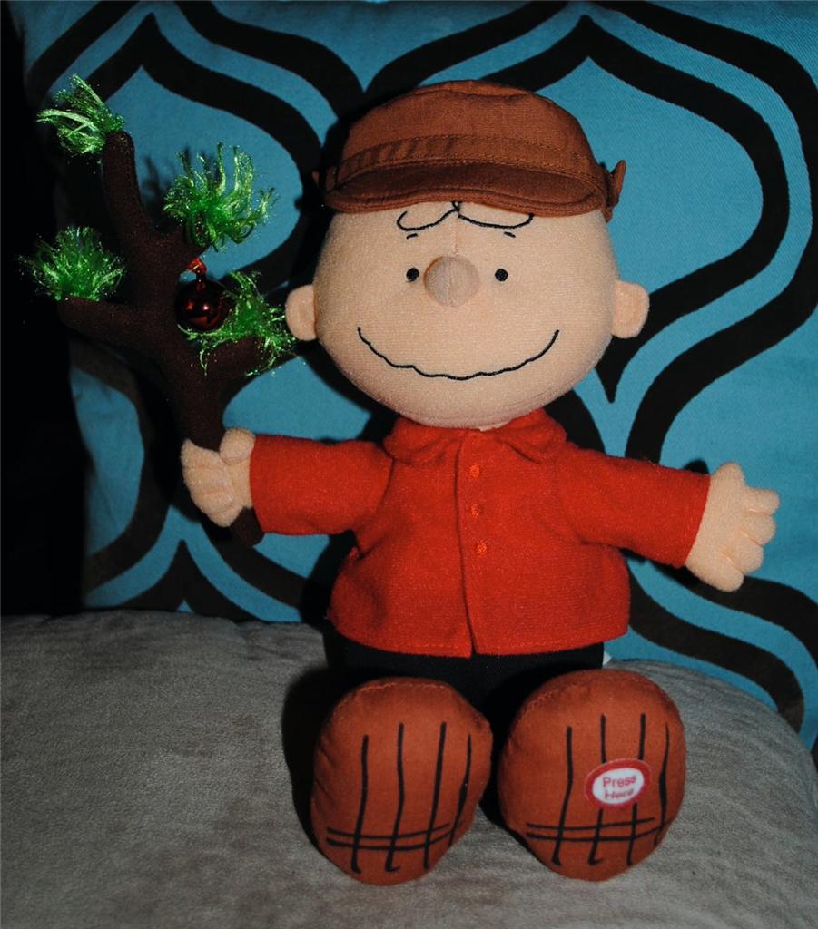 PEANUTS CHARLIE BROWN Christmas Tree Christmas Plush Doll Talking