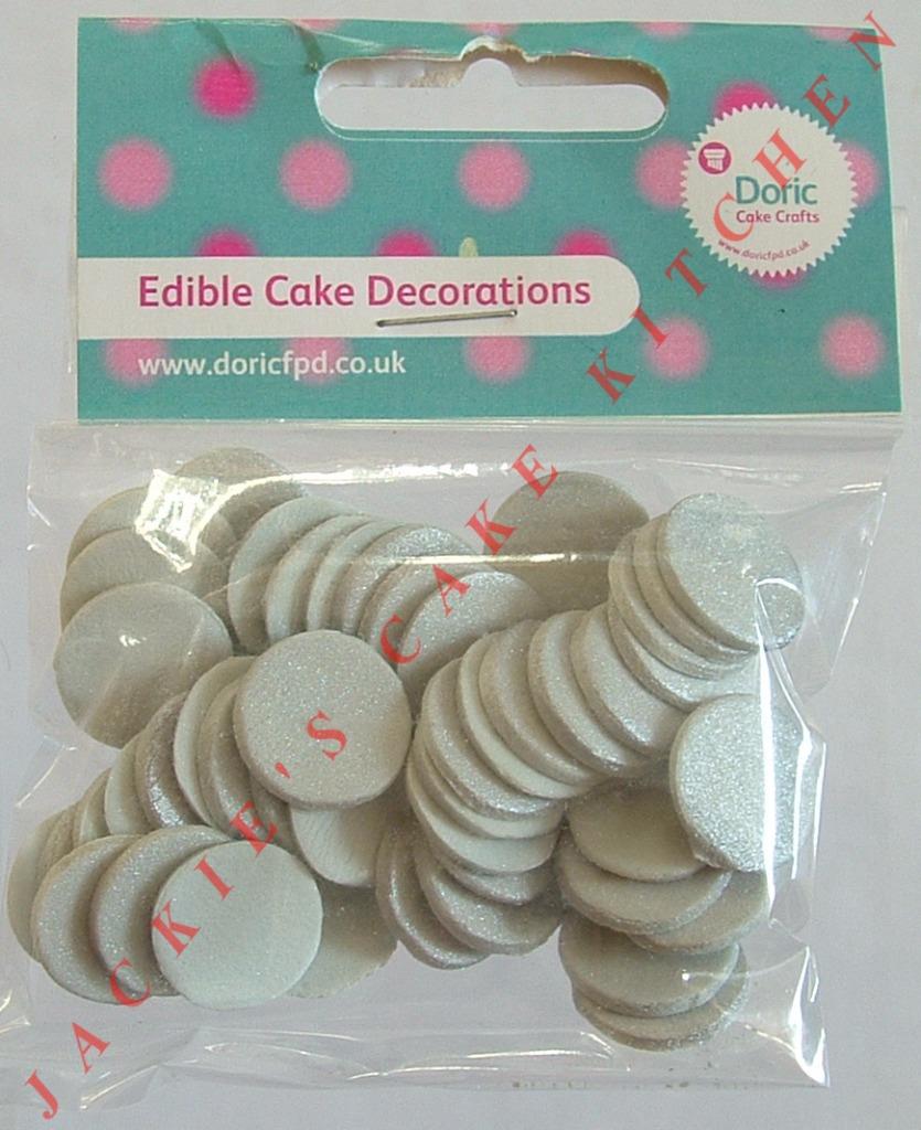 50xSILVER GOLD BLUE WHITE LILAC PINK ICING POLKA DOTS ...
