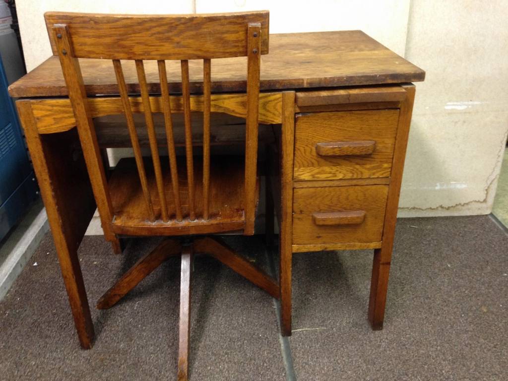 Vintage Industrial Metal Student Child S Desk Chair Modern Oak End