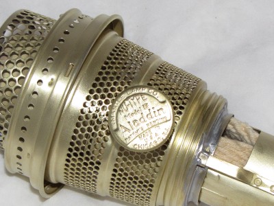 Washington Drape Aladdin Lamp on Vtg Aladdin Lamp Brass Burner Nu Type Model B Oil Kerosene Mantle Lamp