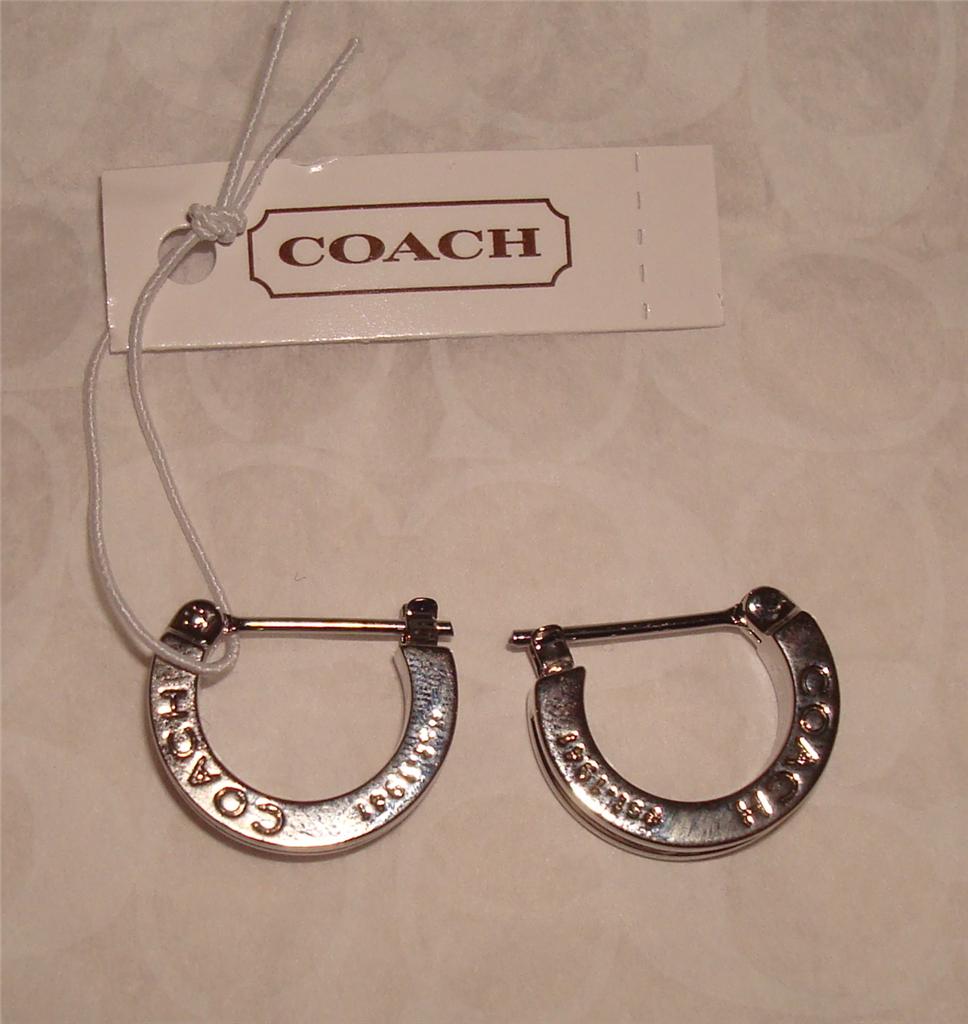 COACH SILVER SMALL HUGGIE HOOP EARRINGS 99547 NWT eBay