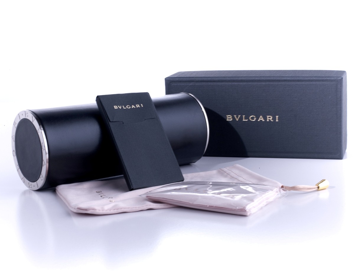 BVLGARI BV 6030B SUNGLASSES 1028G SILVER BLACK/GREY GRADIENT SWAROVSKI