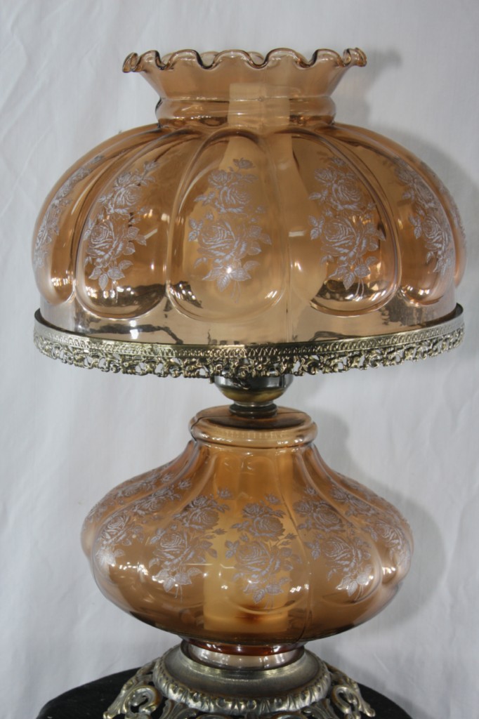 GONE WITH THE WIND LAMP CARNIVAL GLASS VINTAGE XXL