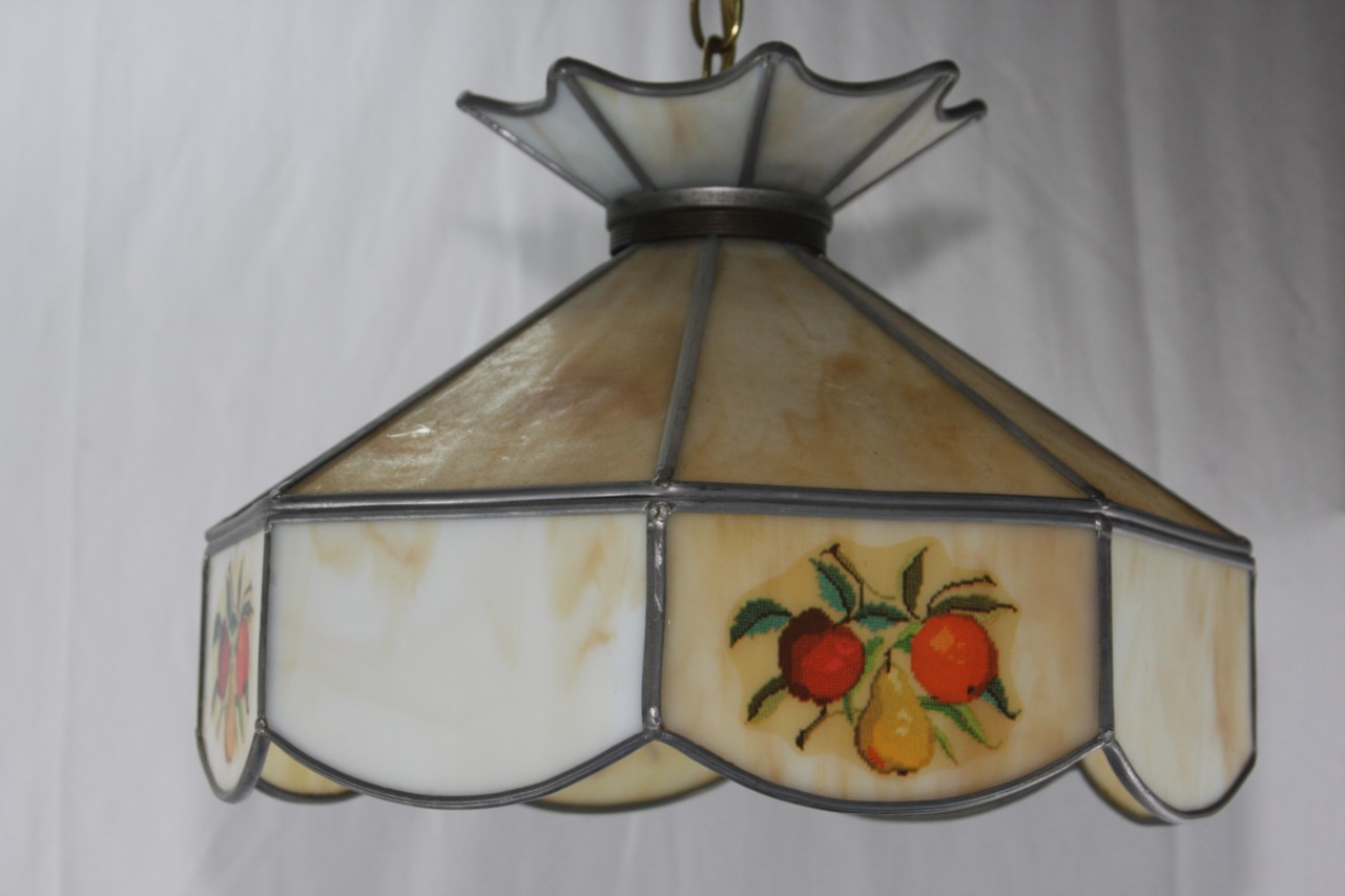 Swag SLAG Glass Hanging Wall Lamp Vintage XL