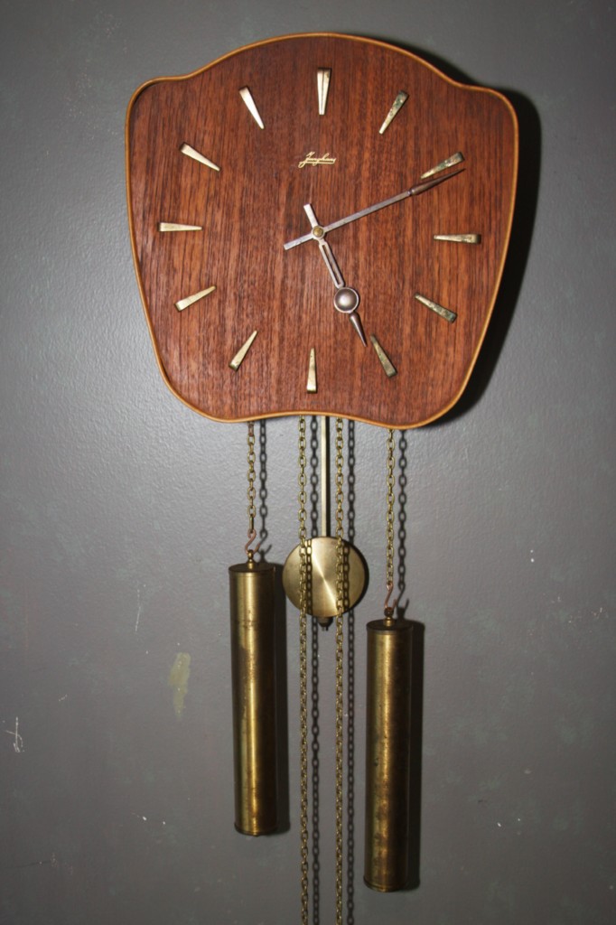 GERMAN WALL CLOCK JUNGHANS VINTAGE WEIGHTED EAMES ERA