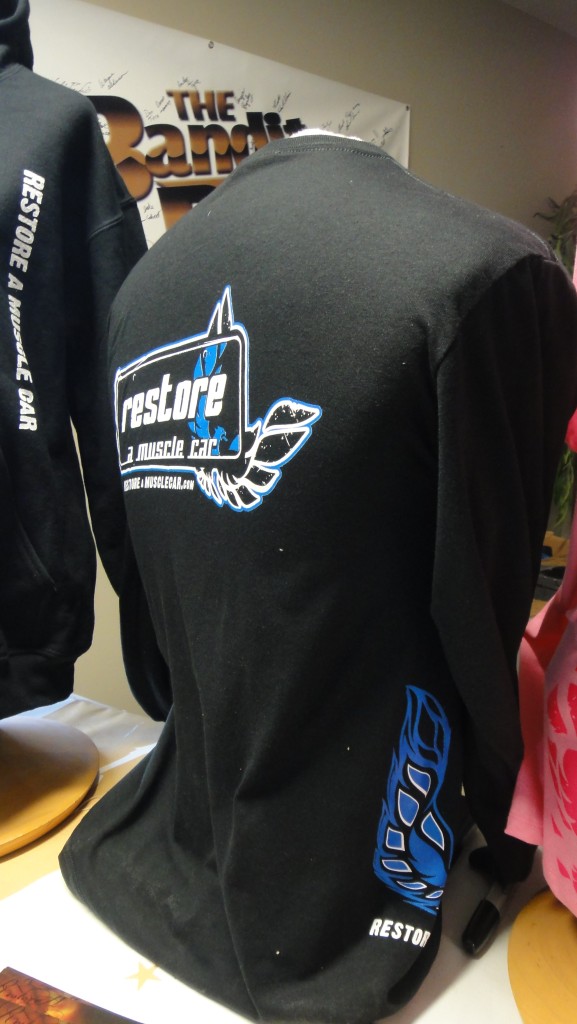 NEW-RESTORE-a-MUSCLE-CAR-Long-Sleeve-Shirt-BLACK-amp-BLUE-Firebird-Trans-Am