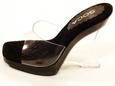 heel glass clear soca wedges platform wood heels