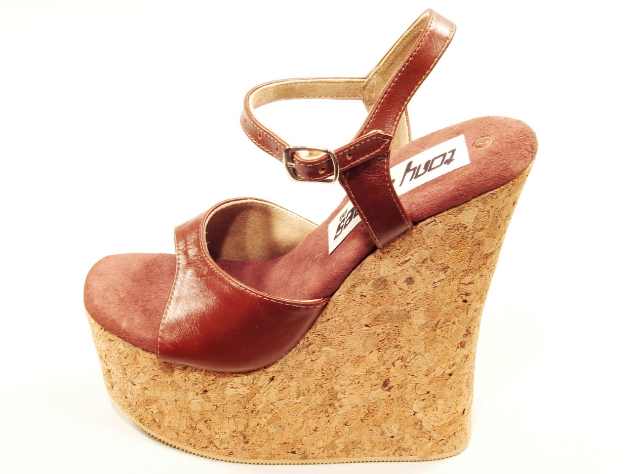 cork wedge platform heels
