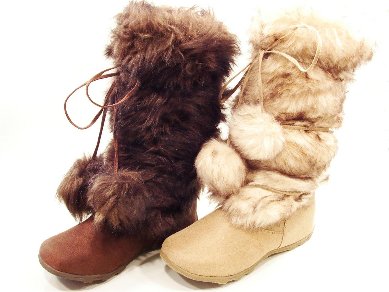 fur trimmed flat boots