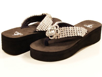 ... Corkys Diamond Black Platform Jeweled Flip Flops Sizes 6 11 | eBay