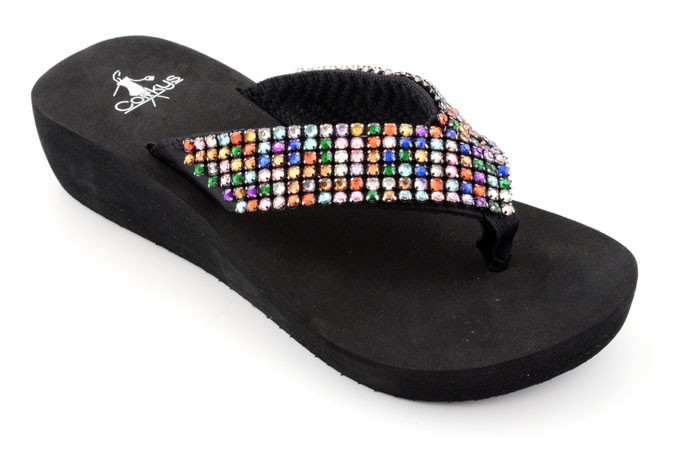 black jewelled sliders